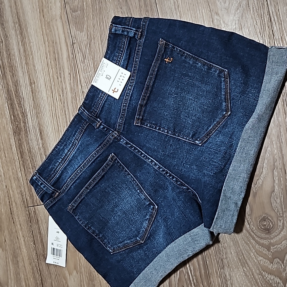 true craft Denim Mid-Rise Shorty Stretch Blue Jean Shorts 3" Inseam Women's 10 - Picture 11 of 16